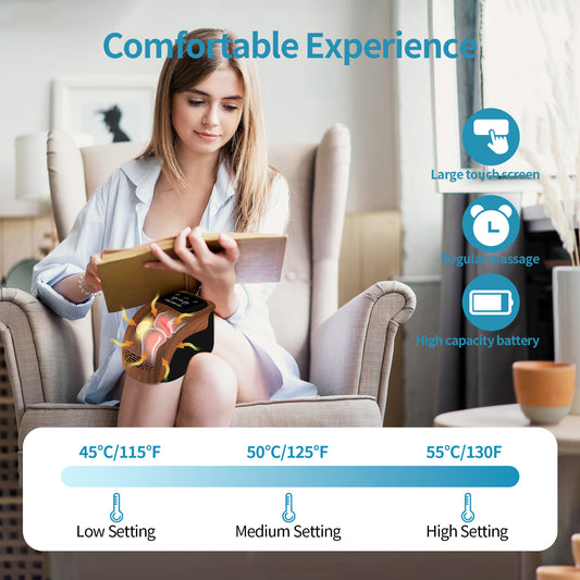 Viravelle™ Knee Massager with heat fire , Cordless Knee Massager